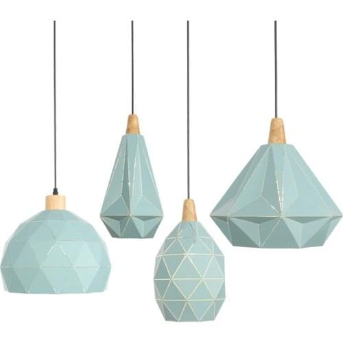 Slope Indoor Lighting Pendant Lights Wood And Aluminum Lamp Restaurant Bar Coffee Cafe Dining Room Led Hanging Light Fixture