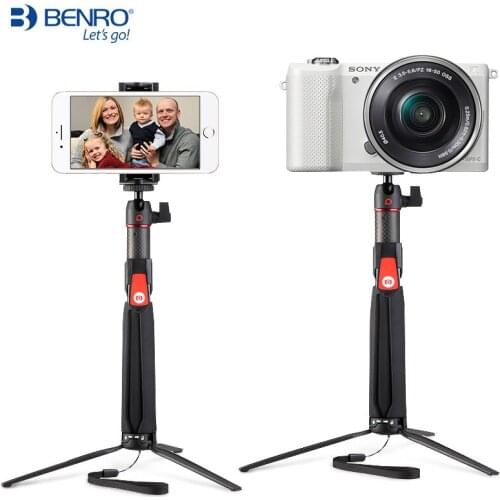 BENRO SC1 carbon fiber mini Tripod portable selfie stick+wireless Bluetooth