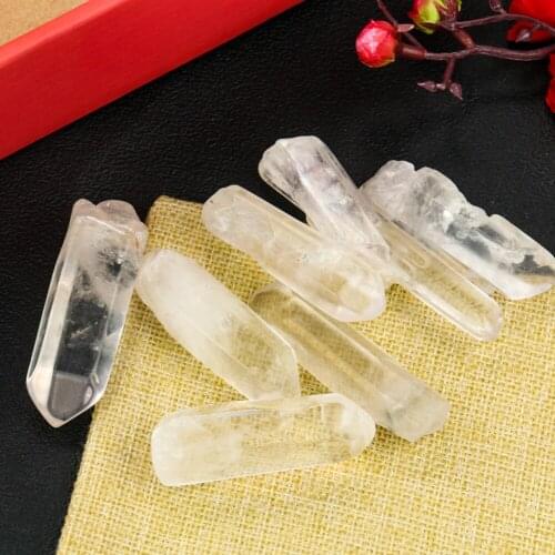 100g Clear Healing Crystals Stone Quartz Natural Mineral Crystal Column Pointed Home Decor Collectables DIY Craft Random Size