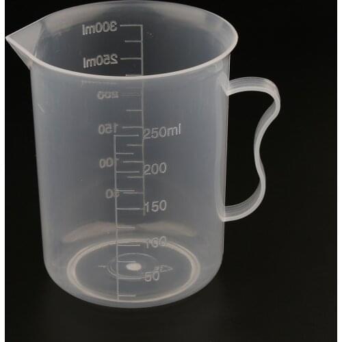 Clear Graduated Beaker Measuring Cup Jug with Handle Grip Metric 250mL 10pcs