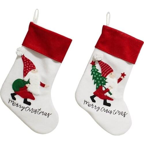 Christmas Stockings, Santa Claus Stockings Decorations For Xmas Holiday Party Home Decor, Childrens Gift Candy Bag