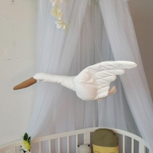 Cute Linen Wall Hanging Swan Pendant Children Bedroom Nursery Room Decor Stuffed Plush Baby Toy Festive Party Supplies