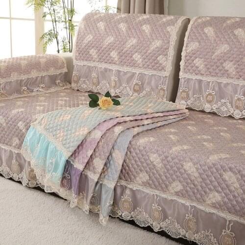 Stylish European Style Linen Sofa Cover Comfortable Non-slip Padded Sofa Cushion Backrest Pillow Armrest Combination Kit