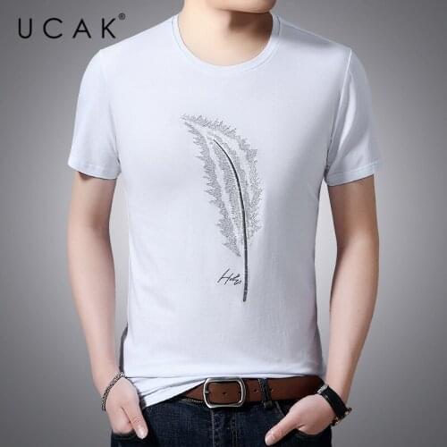 UCAK Brand Streetwear Short Sleeve Striped T-Shirts Men Clothing Summer New Tops Classic O-Neck Casual Soft T Shirt Homme U5414