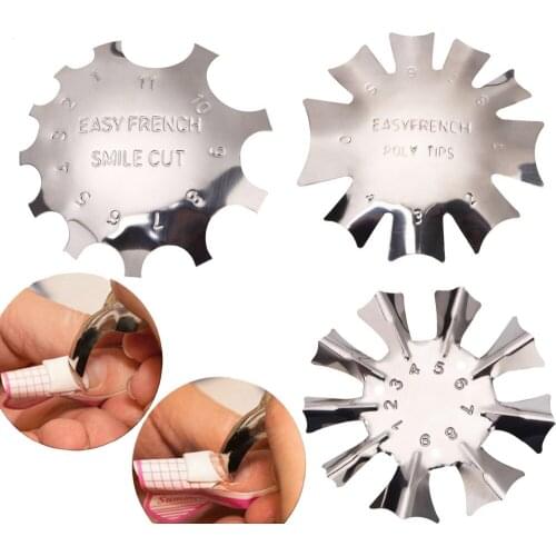 V Shaped Easy French Line Edge Nail Cutter Stencil Tool Smile Shape Trimmer Clipper Styling Forms Manicure Nail Art Tools