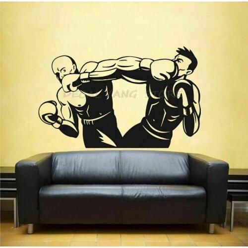 Vinyl Wall Decal Sticker Kick Boxing Gloves Competition Living Room Gym, Boxing Hall Martial Arts Center Wall Stickers