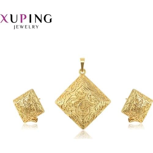 Xuping New Arrival Jewelry Sets European Style Beauty Light Yellow Color Plated for Women Gift for Christmas Day 65260