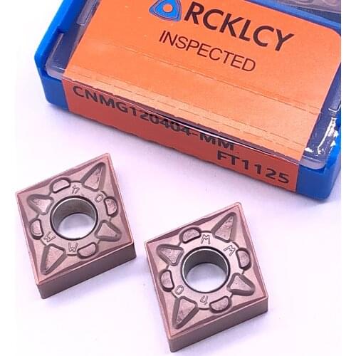 10pcs RCKLCY CNMG120404 MM FT1125 Carbide Insert Lathe Cutter Tool Turning Insert Machining Stainless Steel High Quality