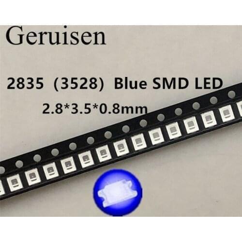 100pcs/lot SMD LED 2835 Blue Light 0.2W 460-465nm SMD 2835 LED 3.0~3.4V Blue led