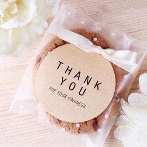 100pcs/lot Frosted Translucent Dots Plastic Candy Cookie Soap Packaging Bags Cupcake Wrapper Self Adhesive Sample Gift Bag