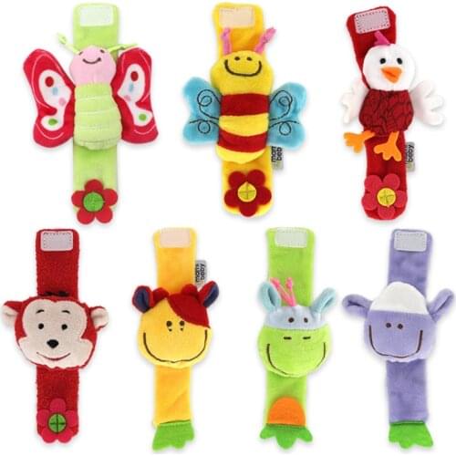 2018 HOT High quality Soft Animal Infant Baby Rattles Toys Children Infant Newborn Plush Wrist Rattles Baby Toy Hand Wrist Strap