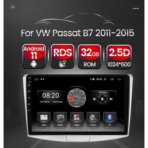 Android 11 4 Core Car GPS Multimedia For VW Volkswagen Passat B7 B6 B5 2010-2015 Magotan 2GB RAM 32GB ROM Navigation RDS FM 2.5D