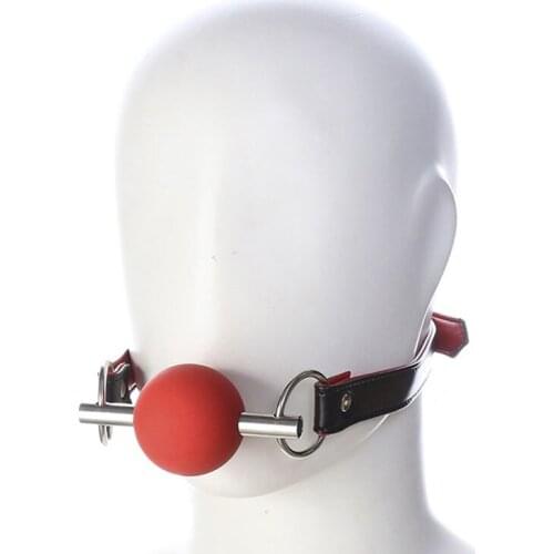 Safe silicone solid mouth gag ball bdsm bondage open mouth gag harness fetish bdsm restraints adult games sex tools for sale