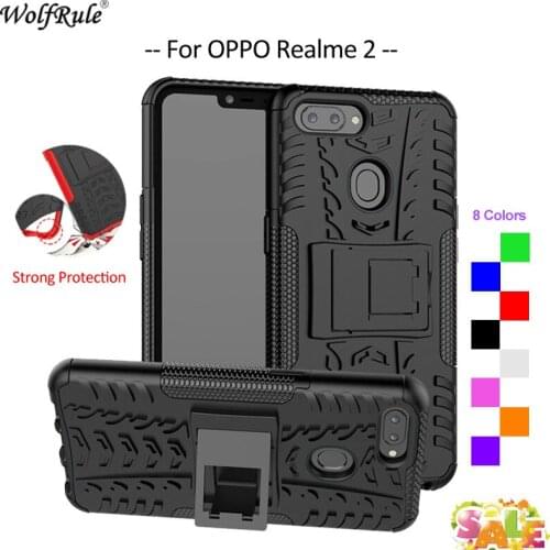 For Cover OPPO Realme 2 Case WolfRule TPU & PC Holder Armor Bumper Housings Phone Case For OPPO Realme 2 Cover Funda 6.2