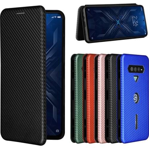 For Xiaomi Black Shark 4 Pro Case Carbon Fiber Flip Leather Case For Black Shark 4 Business Magnetic Wallet Card Slot Slim Cover