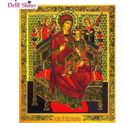 Diy 5d diamond painting virgin and child full square mosaic cross stitch diamond embroidery Religious ICONS
