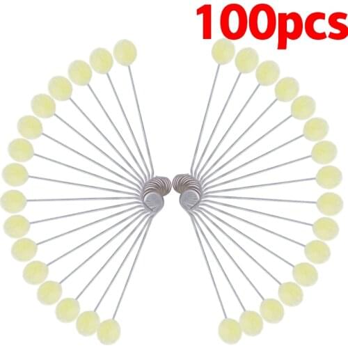 KAOBUY 100 PCS Wool Daubers, Practical Ball Brush Set, Leather Dye Tool With Metal Handle For Leather Dying Craft DIY