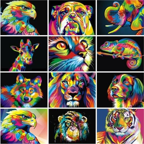 Paints By Numbers Animals 50x40cm Pictures Oil Painting By Numbers Set Gift Coloring By Numbers Canvas Wall Set