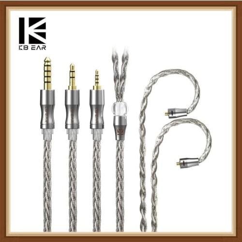 KBEAR Wide 8 Core Graphene Single Crystal Copper Plated with Silver Cable with MMCX/2PIN Connector Use for BLON BL03 KBEAR KB04