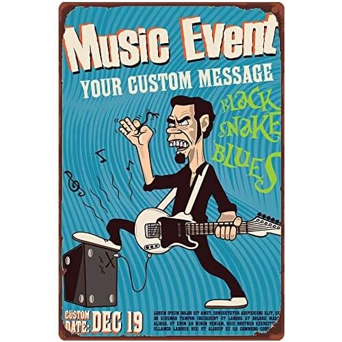 Letrero de para eventos musicales,pared con placa de Metal para fiesta de circo, entretenimiento, concierto, dormitorio, escuela