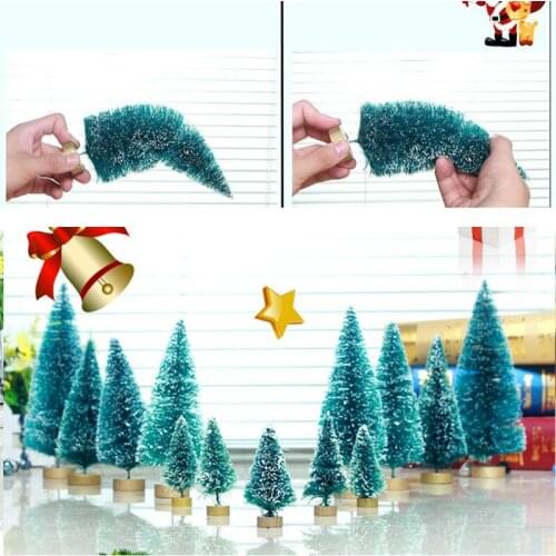 6pcs Mini Christmas Tree Pine Tree DIY Christmas Decorations for Home Table Navidad Xmas Ornaments New Year Decor Kids Gift 2021