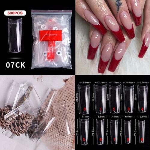 2021 New Fashion Natural/Clear False Nails Acrylic Artificial Nail Art Tips French Full Cover Practise DIY Nail Extensions