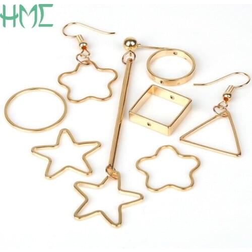 New Arrival Five Kinds Of Shapes Copper Pendant Hole Size 1mm 20pcs/bag 2 Color For DIY Earring Jewelry Accessories Making