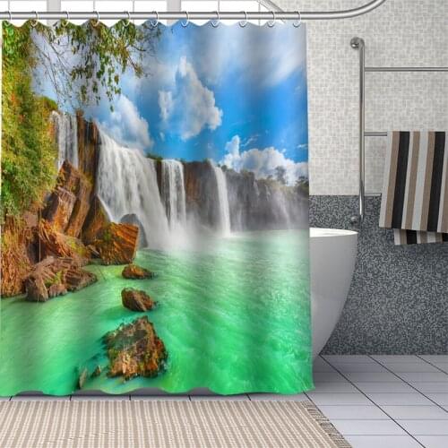 DIY Bathroom Durable Waterproof Shower Curtain Waterfall Home Decoration Bathroom Curtain 1pc custom Drop Shipping