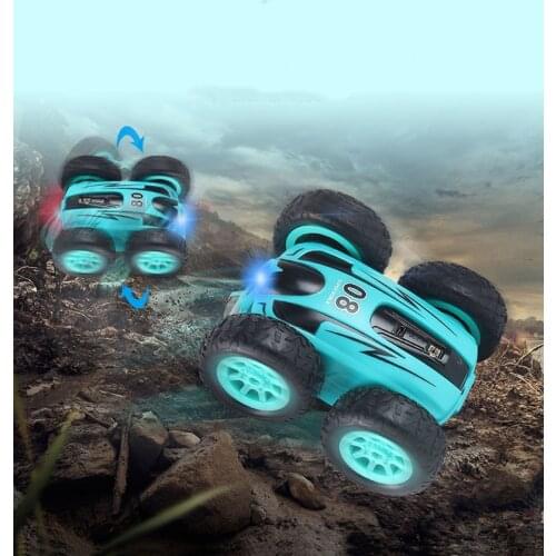 2.4G 4CH RC Car 3.7 inch Drift Stunt Double-sided Bounce Stunt Car Rock Crawler Roll Car 360 Degree Flip Kids Robot RC Cars Toys