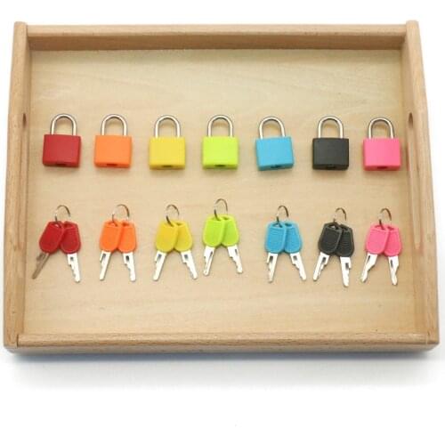 Montessori Colorful Locks Set Educational Sensory Toys For Children 2-4 Years Sensorial Materials Juguetes Montessori MJ1064H