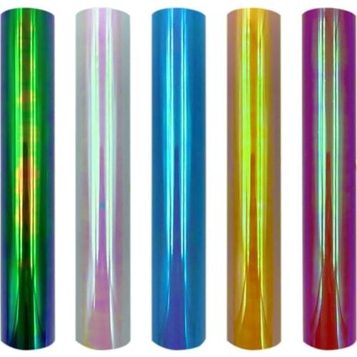 Craft Iridescent Holographic PVC Vinyl One Sheets Rainbow Film Craft Cricut DIY Design Adhesive T-shirt Lettering Film HTV