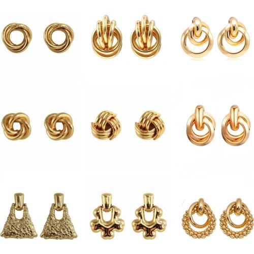 ZA Metal Drop Dangle Earrings For Women Geometric Statement Earrings Maxi Punk Party Vintage Christmas Gifts Bohemian Bijoux