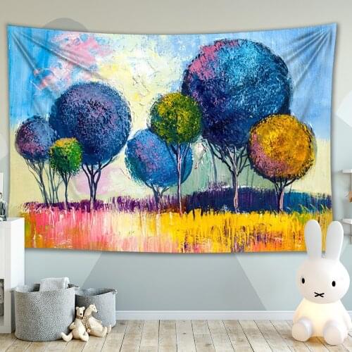 Spherical Tree Oil Painting World Fairy Tale Landscape Colorful Home Decoration Wall ENDLESS Tapestry Wall Hanging