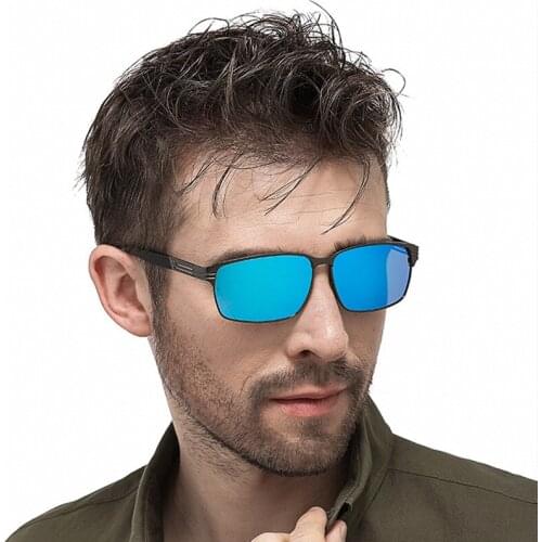 New Polarized Fashion Sunglasses Men UV400 Rectangle Alloy Frame Brand Male Sun Glasses for Fishing Driving Sport Sunglasses