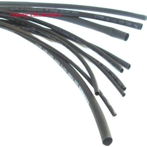 10Meters/lot Heat Shrink Tube 1mm 2mm 2.5mm 3mm 3.5mm 4mm 5mm 6mm 8mm 10mm Black Cable Sleeve Wrap Wire kit