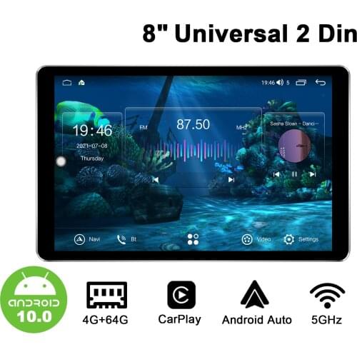 8"Radio 2 din Android10 Head Unit Universal Car Multimedia Video Player Steering Wheel Control Camera Carplay New User Interface