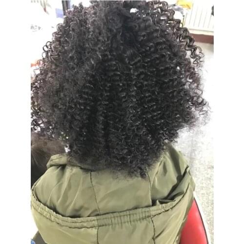 Toysww Hair Afro Kinky Curly Ponytail Human Hair Remy European Wrap Around Drawstring Ponytail Clip In Hair Extensions