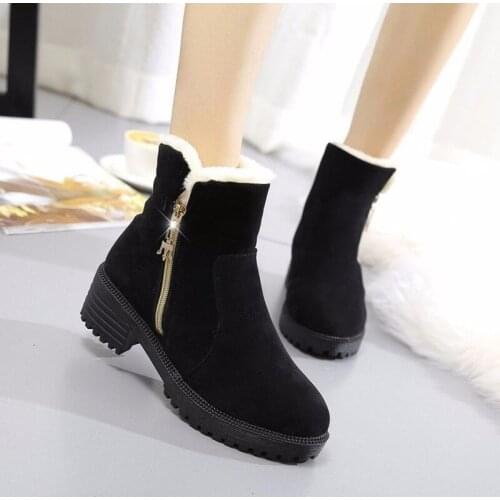 Women Winter Shoes Winter Snow Boots Zip Warm Plush for Cold Winter Fashion Womens Boots Sweet Ladies Brand Ankle Botas W22-20