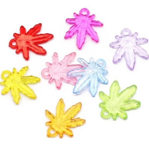 30pcs Mixed Transparent Maple Leaf Acrylic Charms For Diy Jewelry Making Handmade Charm Necklace Earring Pendants Accessorie