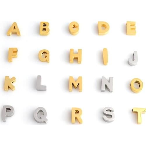 5pcs Stainless Steel A-Z Letter Pendant Diy Jewelry Making Alphabet Charms For Bracelet Crafts Making Jewelry Handmade Pendants
