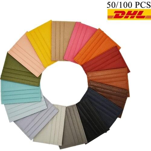 50 pieces 100 pieces Fashion Solid Candy Color Card Holder Express shipping Bank Credit Card ID Holder Card Case