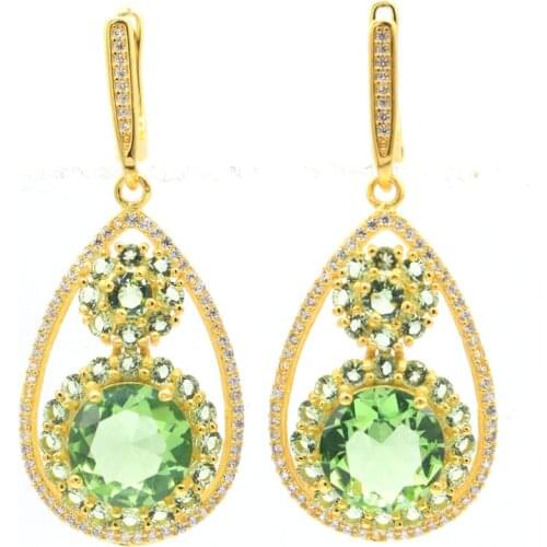 36x23mm Big European Design London Blue Topaz For Women Wedding 925 Sterling Silver Pendant