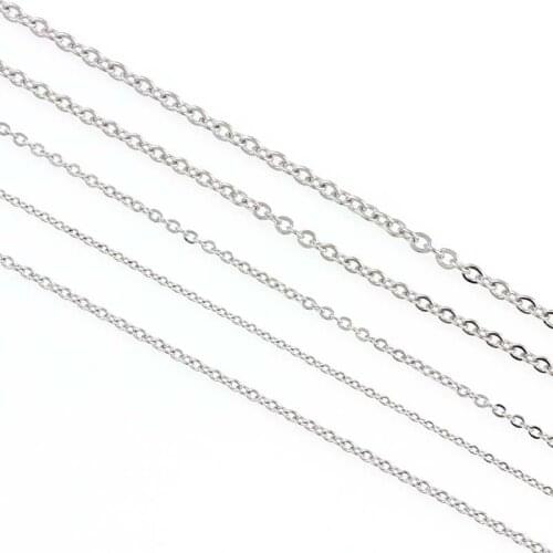 5 Meters Stainless Steel Chain Small Size For Men Women Necklace Bracelet Silver Tone Metal Bulk Chains For DIY Jewelry Making