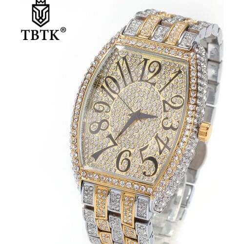 TBTK Watch Rectangle Casual Sports Wristwatch New Iced Out Watch Men Women Luxury 2020 Fashion Waterproof Watch Wholesale