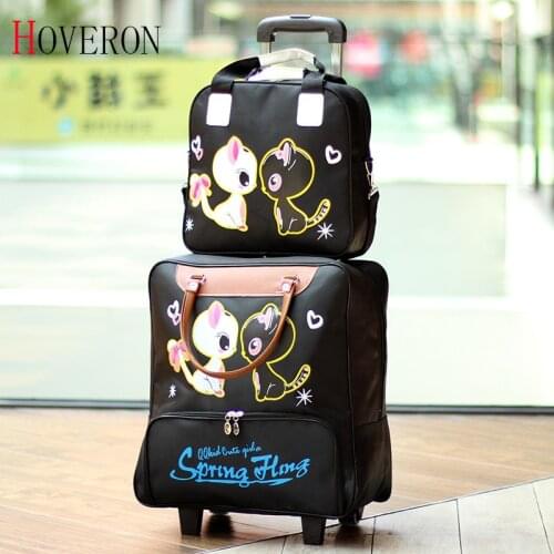 Fashion Women Trolley Luggage Rolling Suitcase Travel Hand Tie Rod Suit Casual Rolling Case Travel Bag Wheels Luggage Suitcase