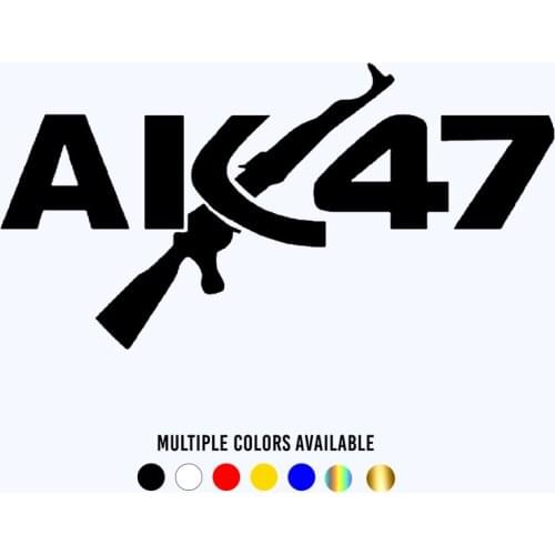 CK2810#38*20cm AK 47 funny car sticker vinyl decal silver/black car auto stickers for car bumper window car decorations