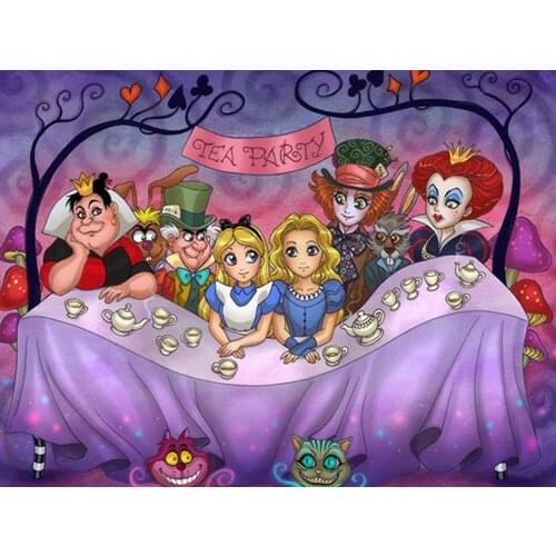 Disney 5D DIY Diamond Painting Alice In Wonderland Princess Full Circle Diamond Embroidery Exquisite Handmade Home Decoration