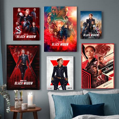 Disney Marvel New Movie Black Widow Retro Style Poster And Prints Canvas Decor Painting For Living Room Decorative Boy Girl Gift
