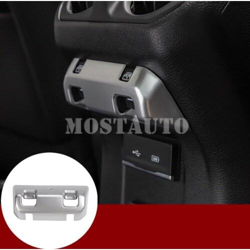 For Jeep Wrangler JL Inner Rear Seat Window Switch Button Cover Trim 1pcs 2018-2019 2pcs Silver/Red Car Accessories Interior