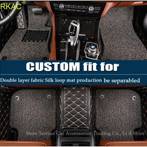 RKAC Double layer fabric universal Car Floor Mats For Toyota LAND CRUISER PRADO 120 2003-2009 Foot Carpets Mat High Quality Wat